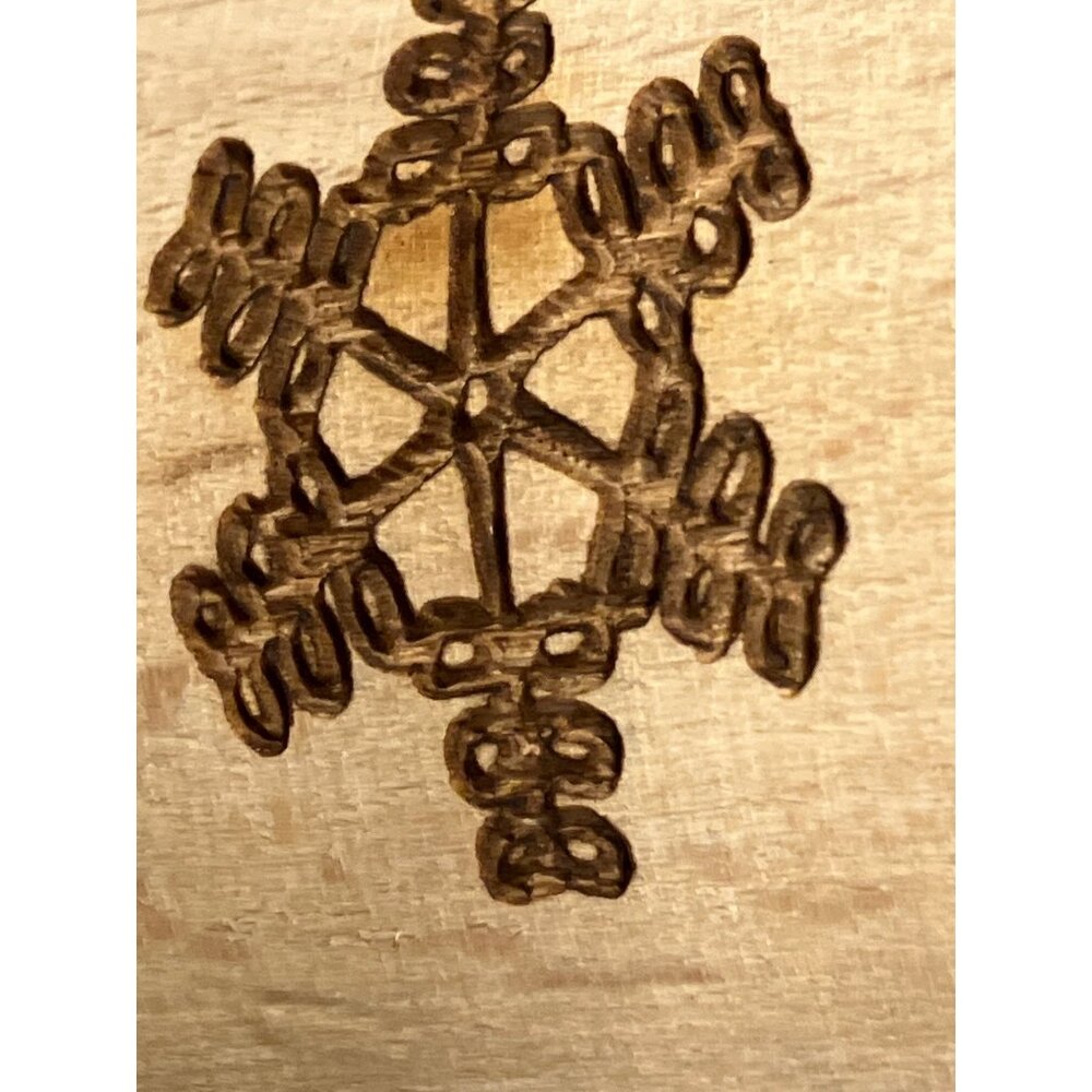 Engraved Cookie Rolling Pin Snowflake Pattern Handmade Wooden Rolling Pin - Picture 7 of 8